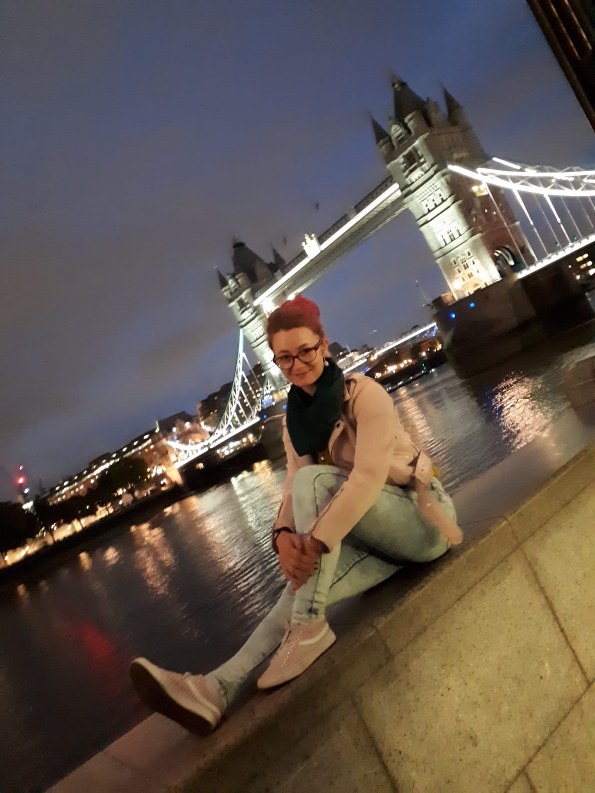 A picture of me in front of the towerbridge in London, UK